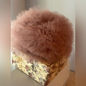 Vintage Ellen Faith Pink Chiffon Pillbox Hat